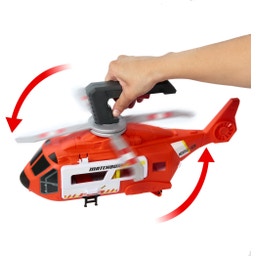 Reševalni helikopter Action Drivers, 40 cm visok helikopter z reševalnim vozilom iz litega železa v merilu 1:64