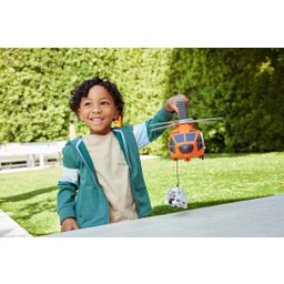 Reševalni helikopter Action Drivers, 40 cm visok helikopter z reševalnim vozilom iz litega železa v merilu 1:64