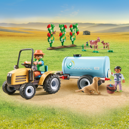 71442 - Country - Tractor with Trailer and Water Tank - 1 item