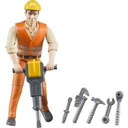 60020 Construction worker with accessories - 1 item