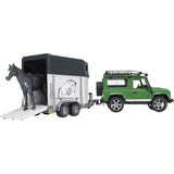 02592 Land Rover Defender plus remorque plus cheval, assortis