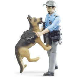 Bruder 62150 bworld policeman with dog - 1 item