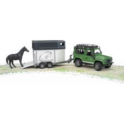 02592 Land Rover Defender plus trailer plus horse, assorted - 1 item