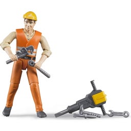 60020 Construction worker with accessories - 1 item
