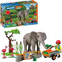 PLAYMOBIL 72068 - Elephant with Zookeeper - 1 item