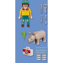 PLAYMOBIL 72025 - DuoPack Tierpfleger mit Nashorn - 1 Stk