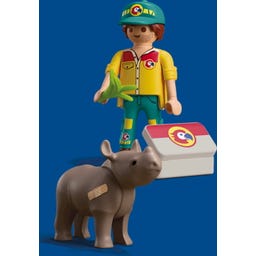 PLAYMOBIL 72025 - DuoPack Tierpfleger mit Nashorn - 1 Stk