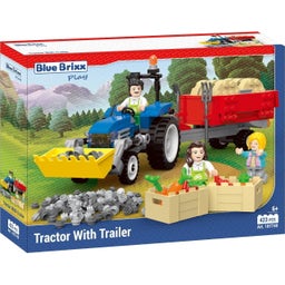 Blue Brixx Play - Bauernhof - Trecker mit Hänger