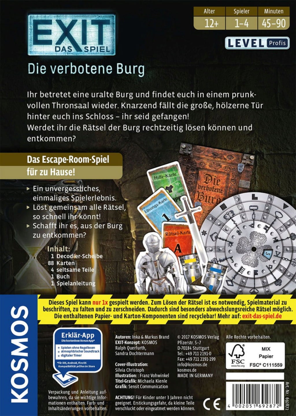 KOSMOS EXIT - Das Spiel - Die verbotene Burg - 1 Stk