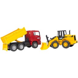 02752 MAN TGA Kipplastwagen und Gelenkradlader FR130 - 1 Set