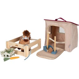 Horse with Stall Playset and Accessories in a Bag