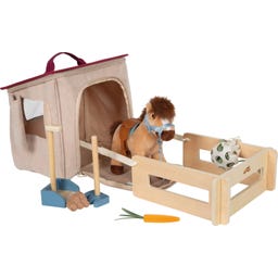 Horse with Stall Playset and Accessories in a Bag