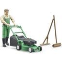 62103 bworld Gärtner mit Rasenmäher und Gartengeräten - 1 Set
