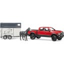 02501 RAM 2500 Power Wagon mit Pferdeanhänger und 1 Pferd - 1 Set