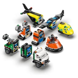 City - 60505 Kombinationsset mit Flugzeug, Wartungsfahrzeug und Luftkissenboot