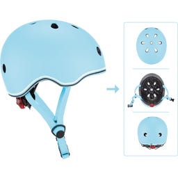 Globber HELM GO-UP LIGHTS Size XXS/XS 45-51 - pastel blue