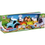 Pull Along Farm Traktor mit 3 Anh&auml;ngern und Tierfiguren