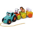 Pull Along Farm Traktor mit 3 Anhängern und Tierfiguren