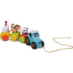 Pull Along Farm Traktor mit 3 Anhängern und Tierfiguren