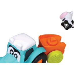 Pull Along Farm Traktor mit 3 Anhängern und Tierfiguren