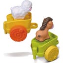 Pull Along Farm Traktor mit 3 Anhängern und Tierfiguren