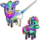 CREATE 'N COLOUR Bauernhoftiere - Kuh + Pferd - 1 Stk