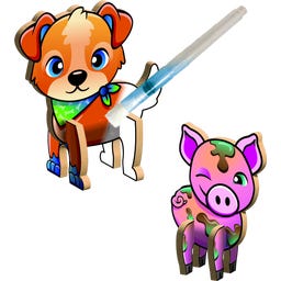 CREATE 'N COLOUR Bauernhoftiere - Hund + Schwein - 1 Stk