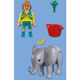 PLAYMOBIL Zoo: Elefantenbaby und Pflegerin - 1 Stk