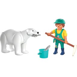 PLAYMOBIL Zoo: Eisbär und Pfleger - 1 Stk