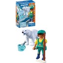 PLAYMOBIL Zoo: Eisbär und Pfleger - 1 Stk