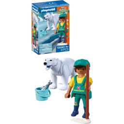 PLAYMOBIL Zoo: Eisbär und Pfleger - 1 Stk