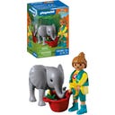 PLAYMOBIL Zoo: Elefantenbaby und Pflegerin - 1 Stk
