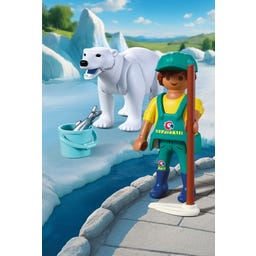 PLAYMOBIL Zoo: Eisbär und Pfleger - 1 Stk