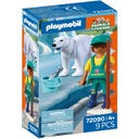 PLAYMOBIL Zoo: Eisbär und Pfleger