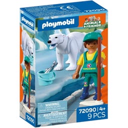PLAYMOBIL Zoo: Eisbär und Pfleger - 1 Stk