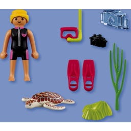 PLAYMOBIL 72151 - Taucherin mit Schildkröte - 1 Stk