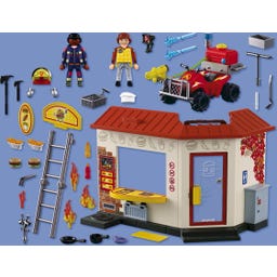 PLAYMOBIL 72195 - Feuerwehr-Quad mit Burger-Bude - 1 Stk