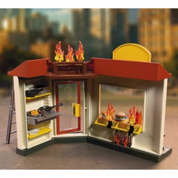 PLAYMOBIL 72195 - Feuerwehr-Quad mit Burger-Bude - 1 Stk