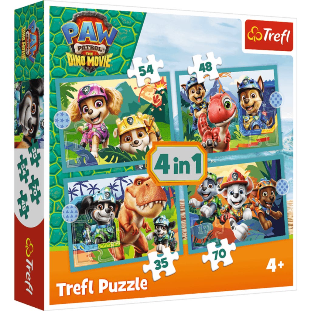 Puzzel 4 in 1 Paw Patrol de Dino film 12-15-20-24 stuks - afbeelding 3
