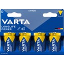 VARTA LONGLIFE Power D Blisterförpackning 4 - 1 Förp.