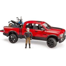 RAM 2500 Power Wagon mit Scrambler Ducati Desert Sled und Fahrer - 1 Stk