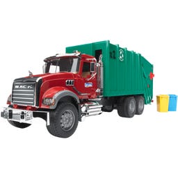 Bruder MACK Granite Müll-LKW und 2 Mülltonnen