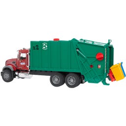 Bruder MACK Granite Müll-LKW und 2 Mülltonnen