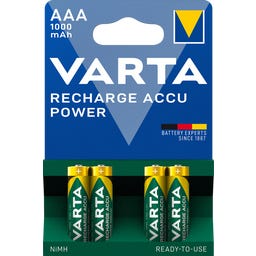 RECHARGE ACCU Power AAA 1000 mAh - 4 Pezzi - 1 pz.