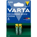 RECHARGE ACCU Phone Micro AAA 800 mAh - 2 St - 1 st.