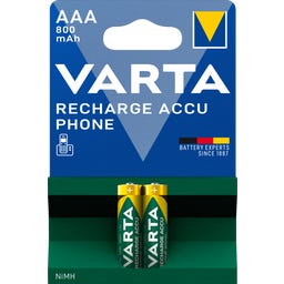 RECHARGE ACCU Phone Micro AAA 800 mAh - 2 Pezzi - 1 pz.