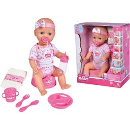 New Born Baby Babypuppe - rosa Zubehör, 43 cm - 1 Set