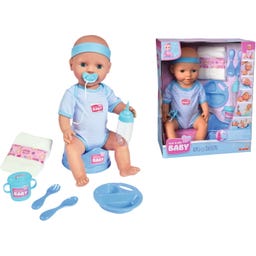 New Born Baby Babypuppe - blaues Zubehör, 43 cm - 1 Set