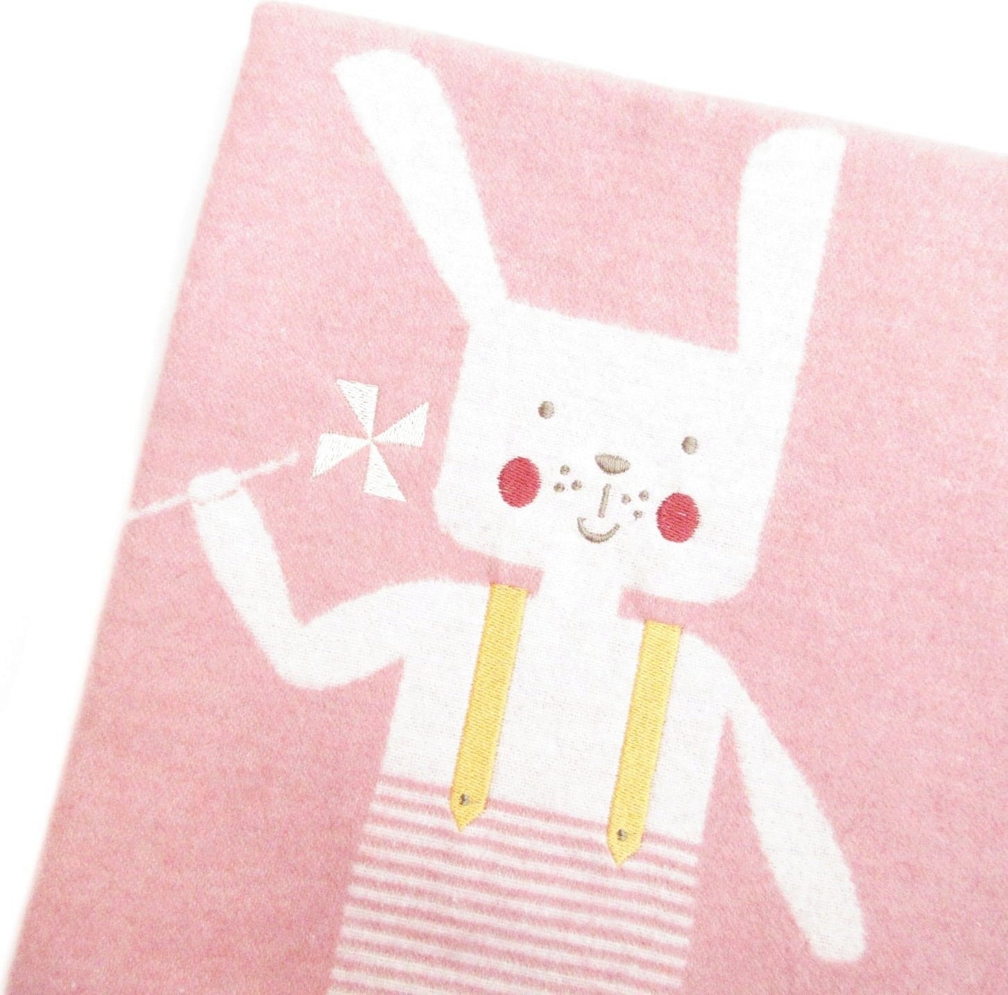 David Fussenegger Babydecke JUWEL mit Stick - Hase - rouge
