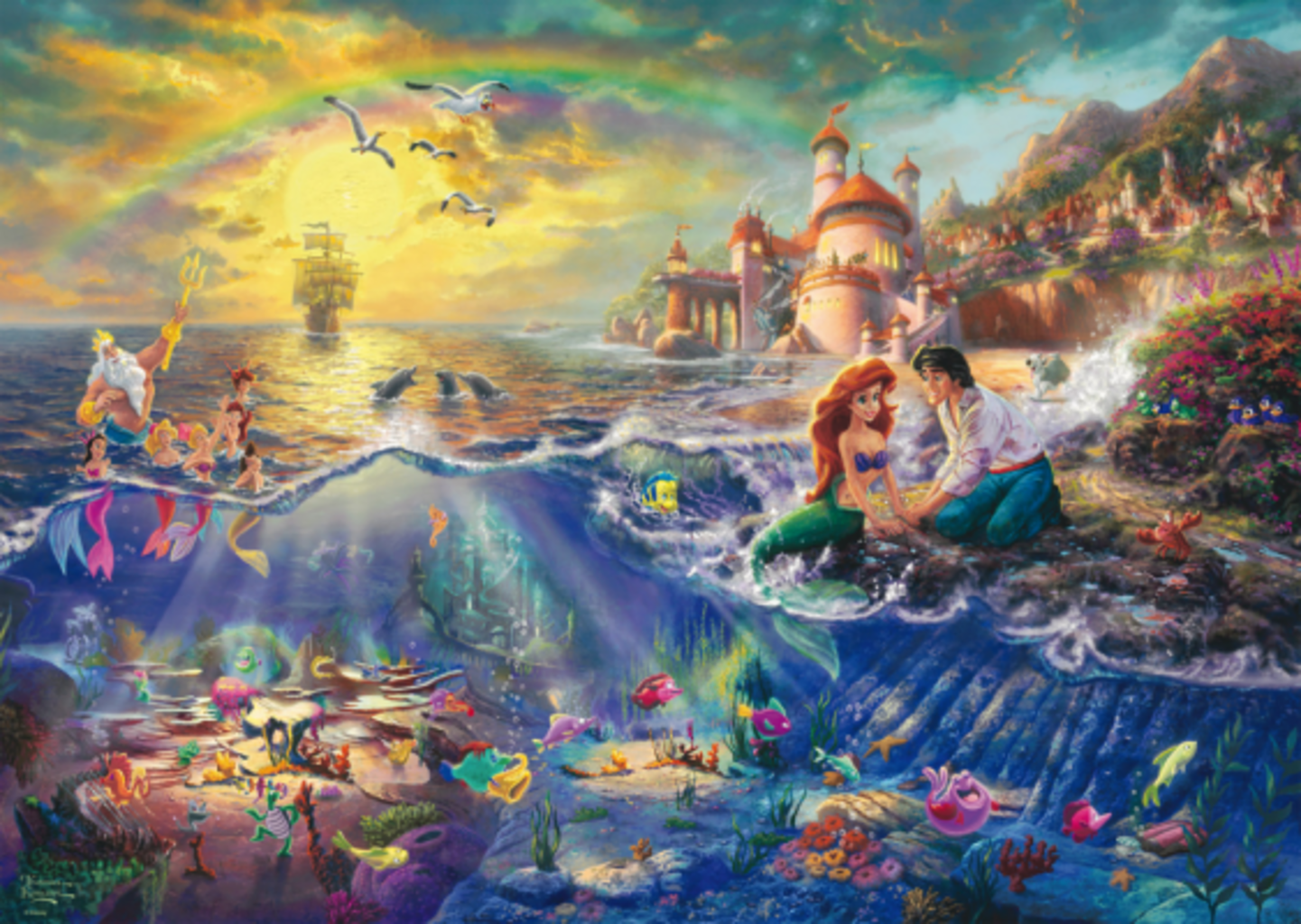 Disney La Sirenetta Ariel - Thomas Kinkade, 1000 Pezzi - 1 pz.